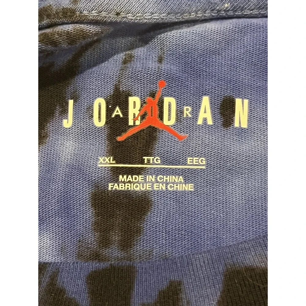 Air Jordan‎ Men's T Shirt 2xl Black And Blue Tie Dyed Pattern